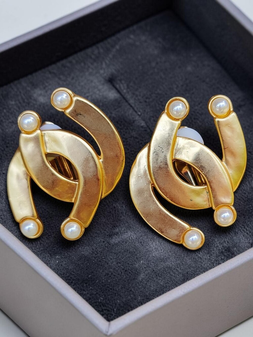 Vintage Karl Lagerfeld Double Horseshoe Earrings